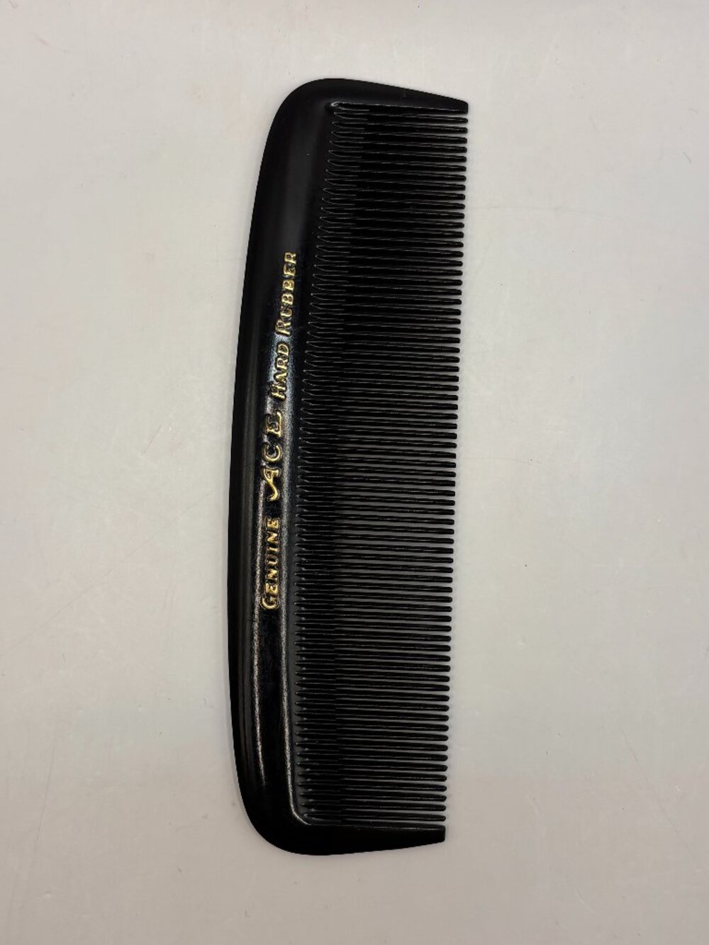 Vintage Ace Genuine Hard Rubber Hair Comb Plastic Black USA Pocket Purse 5"